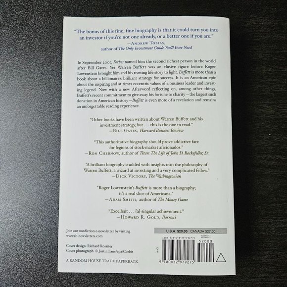 4/$25 Buffett: The Making of an American Capitalist by Roger‎ Lowenstein - Picture 7 of 7